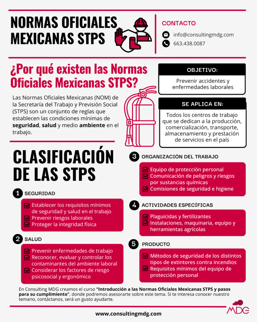 Infografía sobre la razón de existir de las normas oficiales mexicanas | Imagen hecha por Consulting MDG, en Canva.